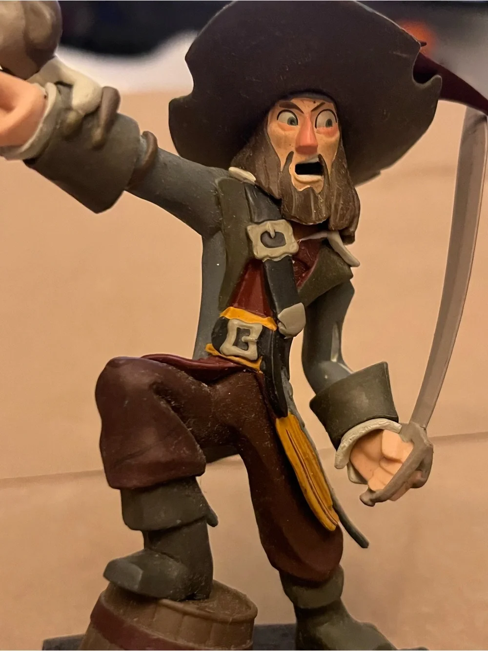 Disney Pirate Captain Figurine - Brown, Gray & Black